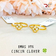 CINCIN CLOVER EMAS TULEN 375 CN BUNGA PAHAT EMAS 375 CINCIN FESYEN BAJET EMAS 375 SIMPLE DESIGN CLOV