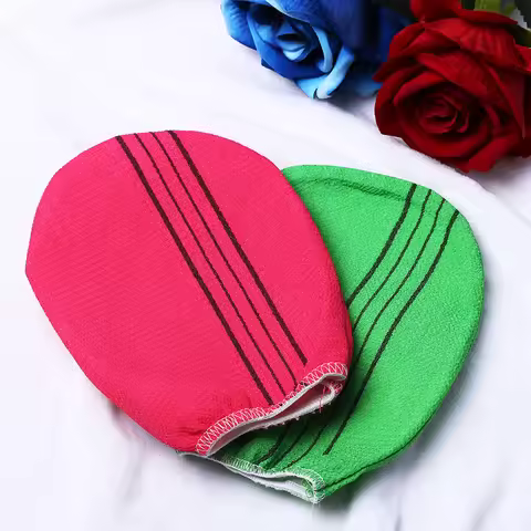 1PC Red Green Korean Italy Exfoliating Body-Scrub Towel Glove Smooth Skin Extreme Comfort Shower Bat