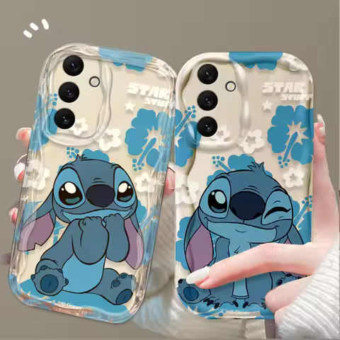 Stitch Angel Fun Clear Case for Samsung Galaxy A16 A06 A55 A35 A25 A15 A05 A05S A54 A34 A24 A14 A73 