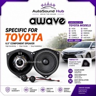 Awave AWT-650C 6.5 Inch 2 Way Component Speaker Plug N Play For Toyota / Lexus
