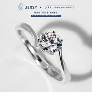 Nhẫn Bạc Gắn Kim Cương Moissanite Xi Bạch Kim Kiểm Định GRA "Iris Tear" NLJ1 Nhẫn Bạc Nữ Cao Cấp