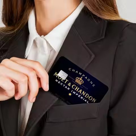 Champagne M-Moet &Chandon Anime Front Cover Film Sticker Skin For Credit Debit Card Small Large Chip