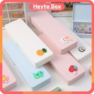 Compact plastic pen case, simple, cute basic colors, Korean style Heytabox - HB2 pencil case