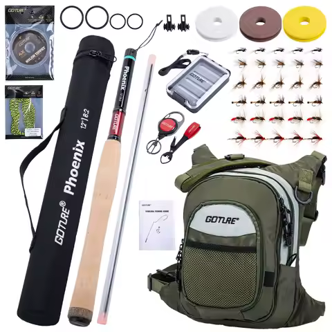 Goture 12ft 3.6m Tenkara Rod with Spare Tip Section&Storage Bag, Complete Beginner Tenkara Fishing K