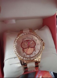 全新Betsey Johnson貓頭鷹玫瑰金手錶