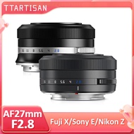 TTArtisan 27mm F2.8 Auto Focus APS-C Mirrorless Camera Lens for Fuji X-Mount X-A1 X-Pro3 Nikon Z Z50