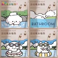 Cartoon Diatom Mud Bathroom Floor Mats Home Bathroom Toilet Door Anti-slip and Dirt-resistant Foot Mats Carpet Mats