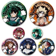 Anime Midoriya Izuku Bakugou Katsuki Badge Todoroki Shoto Ochaco Uraraka Cartoon Brooches Round Gift