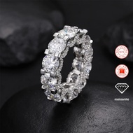 Classic 2ct 8.0mm Main Stone Inlaid Moissanite Ring for Men 18K Gold-Plated S925 Sterling Silver Rin