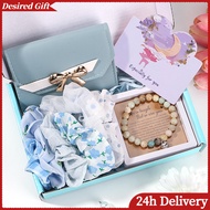 Wallet and hair tie gift set, blue/pink/black, perfect for gifting to mom, girlfriend, or teacher