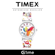 [Official Warranty] Timex TMTW2V77600JQ Women's Timex x Peanuts Rainbow Paint Silicone Watch