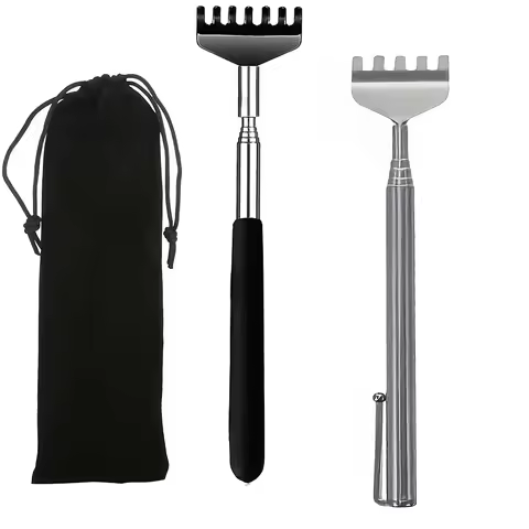 2/4 Pcs Set, 7-Prong Rake Head Back Scratcher & Pet Brush – Stainless Steel Dual-End Tool for Person