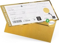 Travel voucher flight ticket with scratch sticker – boarding pass for labelling – unique travel gift