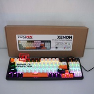 KEYBOARD GAMING MECHANICAL VENOM RX XENON 78% 78 KEYS METAL KNOB BROWN SWITCH - BLACK WHITE