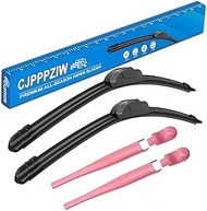 CJPPPZIW® Windshield Wiper Blades-16"+16" and Pink Windshield Wipers Arm Cover Trim Front Window Wip