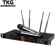 TKG UR-200 640-690mhz professional sound system dual channels headset lapel lavalier handhold uhf wireless microphone manufacturers