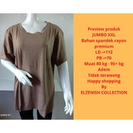 T-SHIRT O-NECK TOP Wanita XXL T-SHIRT JUMBO T-SHIRT O-NECK T-SHIRT BIGSIZE XXL T-SHIRT