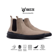 Guzze Axton Cream Casual Men's Suede Chelsea Boots