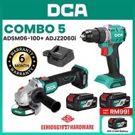DCA Combo 5 20V Cordless Brushless Hammer Drill Impact Drill Electric Drill Angle Grinder Cordless G