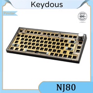 Keydous NJ80 Bluetooth 5.0 2.4g the third mock examination Hotswappable keyboard 75% equipped with m