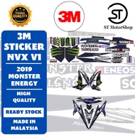 Sticker Cover Set YAMAHA Nvx V1 Coverset Stripe Nvx Body Cover Stiker Monster GP 3M Sticker Stripe