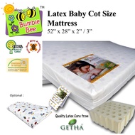 Bumble Bee GETHA 28" X 52" (70cm x 130cm) Thick 2" / 3" Latex Baby Cot Mattress (Optional: Bedsheet)