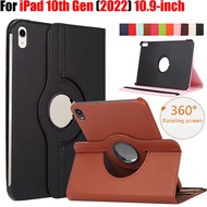360 Rotating Stand Case For Apple New iPad 10.9 (2022)/iPad 10th Gen PU Leather & Hard PC Flip Cover