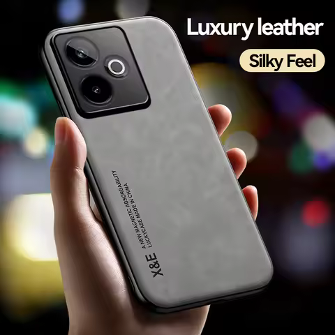 For Realme GT 7 Magnetic Case Matte Leather Cover Realme GT 7T Camera Shell Shockproof Fundas Para O