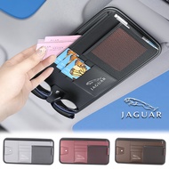1/2pcs Napa Leather Car Sunshade Storage Hanger Bag Car Glasses Clip Card Bag for Jaguar XEL F-TYPE 