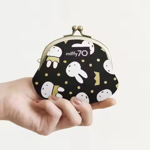 Kawaii Miffy 70Th Anniversary Storage Bag Cute Multifunctional Mini Lipstick Bag Cartoon Anime Coin 