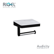 RIGEL Gallant Matte Black with Sintered Stone Tray Paper Holder R-PH1316T-BM