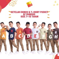 [LAST Stock!] Chinos SET+T-SHIRT POCKET BY RUNKIDS 6-12 Years
