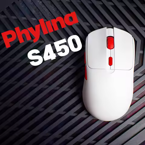 PHYLINA S450 Wireless Gaming Mouse 56g Lightweight 2.4G USB-C Wired PAW3395 Rechargeable 6 Programma
