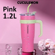 TERMOS CucuLemon Large Drinking Bottle Stainless Steel Vacuum Tumbler 1.2 Liter Portable Thermos Hea