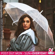 《 𝗜𝗡𝗦𝗧𝗔𝗡𝗧 𝗢𝗣𝗘𝗡 》Korean Trendy Transparent Auto Umbrella J Handle 8 Rib Umbrella Payung Hujan 透明雨伞