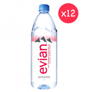 原箱 法國Evian依雲天然礦泉水 原箱(膠樽裝 12x1L) France Evian Natural Mineral Water