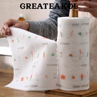 GREATESKOL 1Roll/400Sheets One-Time Dishcloth, Non-woven Fabric Dry Wet Dual-Use Disposable Lazy Cle