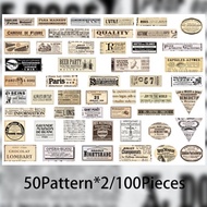 -- 100 Lembar Sticker Scrapbook Banner Retro Aesthetic Vintage Washi