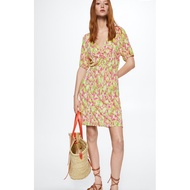 Brand New Auth Mango Printed Ruched Dress / Mango Longsleeve Short Dress