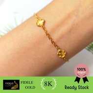Holo fancyF Bracelet Sturdy Real Gold 375 f Flower Bracelet vc Bracelet
