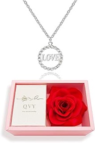Love Necklace for Women Medallion CZ Halo Eternity Circle Pendant Mothers Day Gifts Meaningful Jewel