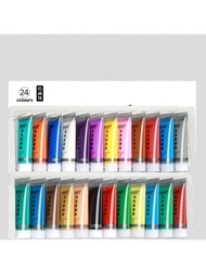 Montessori 12 Color/24 Color Set Hose, Each 12ml/0.42 Oz Acrylic Pigment Acrylic Coating Waterproof 