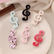 8 ️ ⃣ Polka Dot Music Symbol Hair Clip Cute Sweet Girl Heart Bangs Side Clip Striped Duckbill Clip H