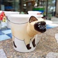 泰國 手工繪制 3D 動物 馬克杯 [暹羅貓]