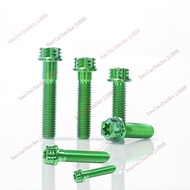 TC4/GR5 M6 M8 M10 10MM-90MM Green Titanium Alloy Flange head Torx Screw Bolts M10 Motorcycle caliper