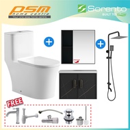 Sorento Bathroom One Piece Design Toilet Bowl Bathroom Aluminium Material Basin Cabinet Mirror Packa