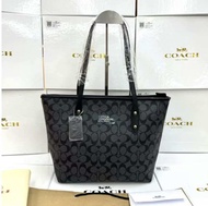 Tas coach zip tote bag feee box dan paper bag/tote bag campus terlaris