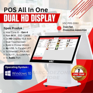 MESIN KASIR VSC POS-3063 All in One Pos System Touchscreen Dual Screen WINDOWS SSD WIFI SPEAKER