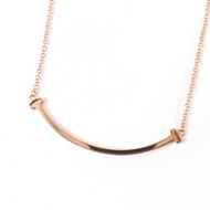 全新☆TIFFANY&Co. Tiffany T Smile小號吊墜 AU750 K18 (PG) 現款項鏈 玫瑰金 重量 3.0 克 女士