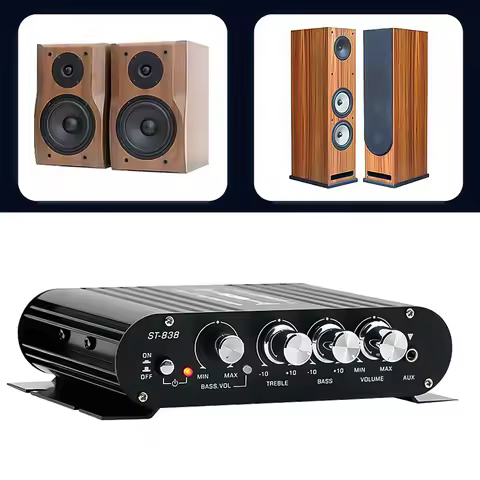 ST-838 HiFi 2.1 Channel Stereo Bass Sound Amp Bass and Treble Adjustment 80W*2 Subwoofer Amplifier M